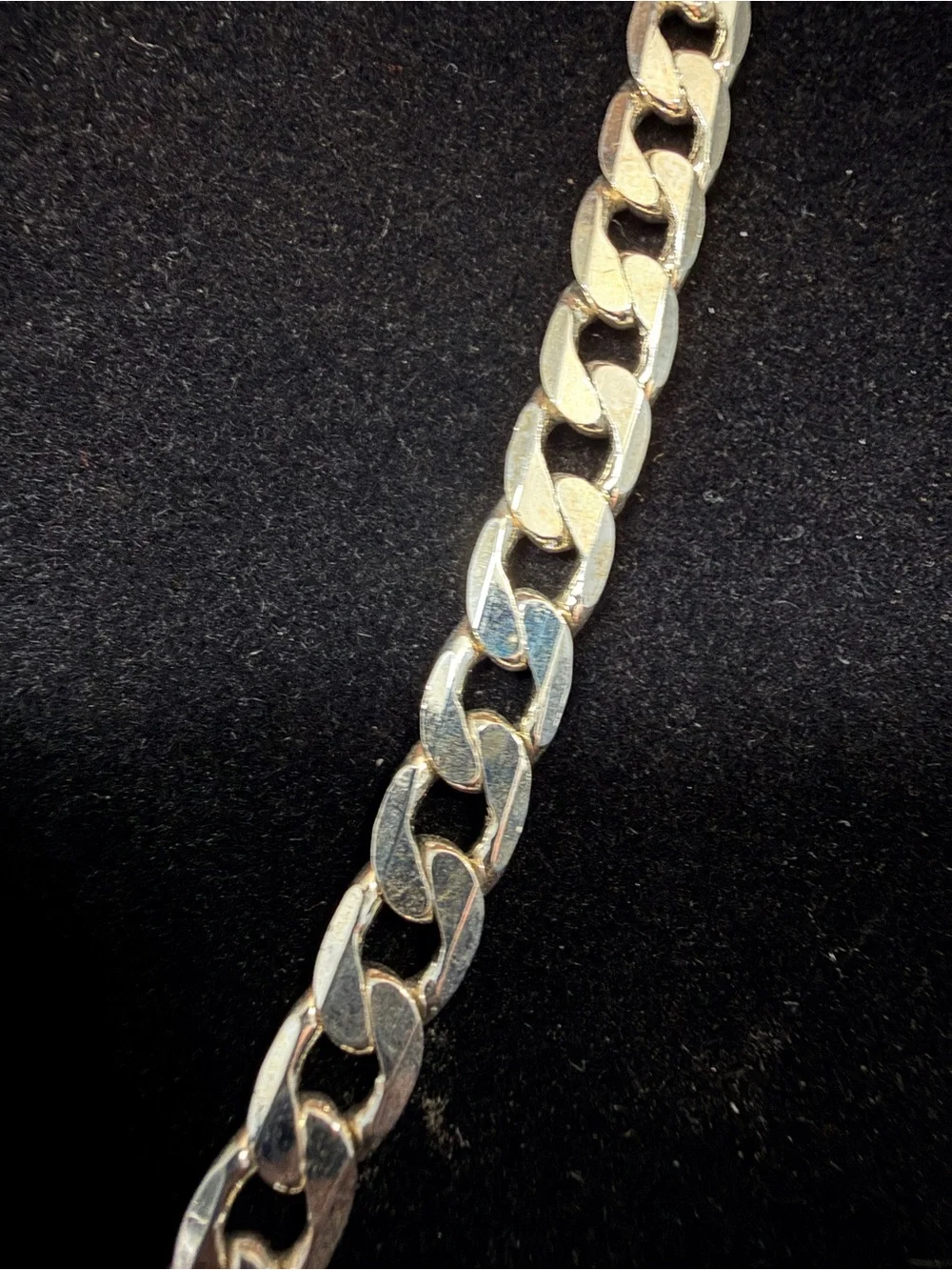 925 Stamped 24in 6.2MM Cuban Necklace WG Finish 29.7g Lobster Clasp BRAND NEW